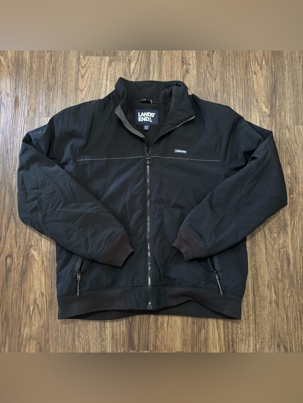 Lands’ End Classic Squall Black Waterproof Insulated Jacket XL